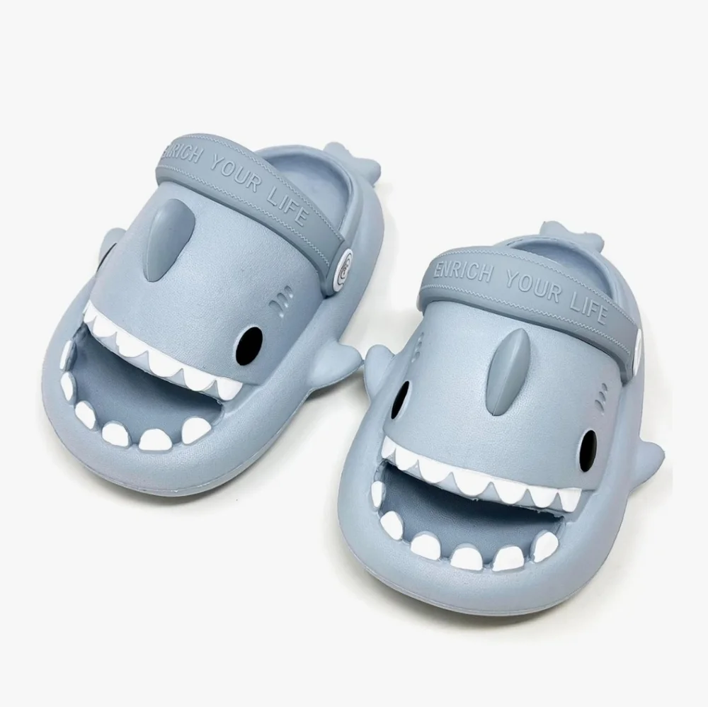 Kids Shark Design Shoes - Gray